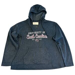 South Carolina Gamecocks Womens L Hoodie Redshirt Charcoal USC Cotton Poly